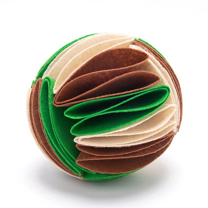 Foldable Dog Snuffle Ball Training Toy in various colors and sizes