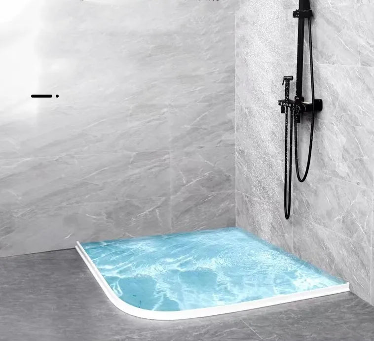 Flexible silicone bathroom waterproof strip in black, grey or white for shower room dry-wet separation