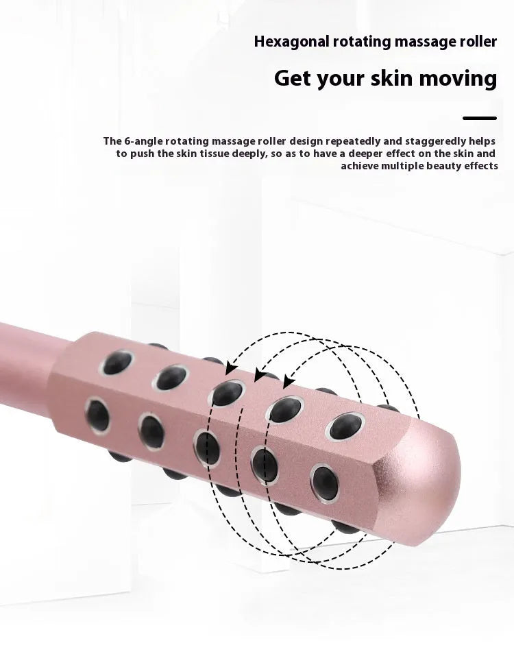 Germanium particles roller beauty massage instrument with 24 purple beads for facial contours