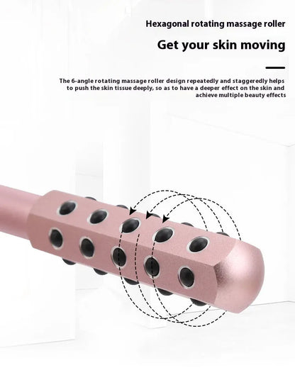 Germanium particles roller beauty massage instrument with 24 purple beads for facial contours