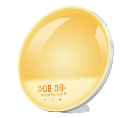 Intelligent Wake-Up Light with Simulated Sunrise, Natural Sounds, and Customizable Settings