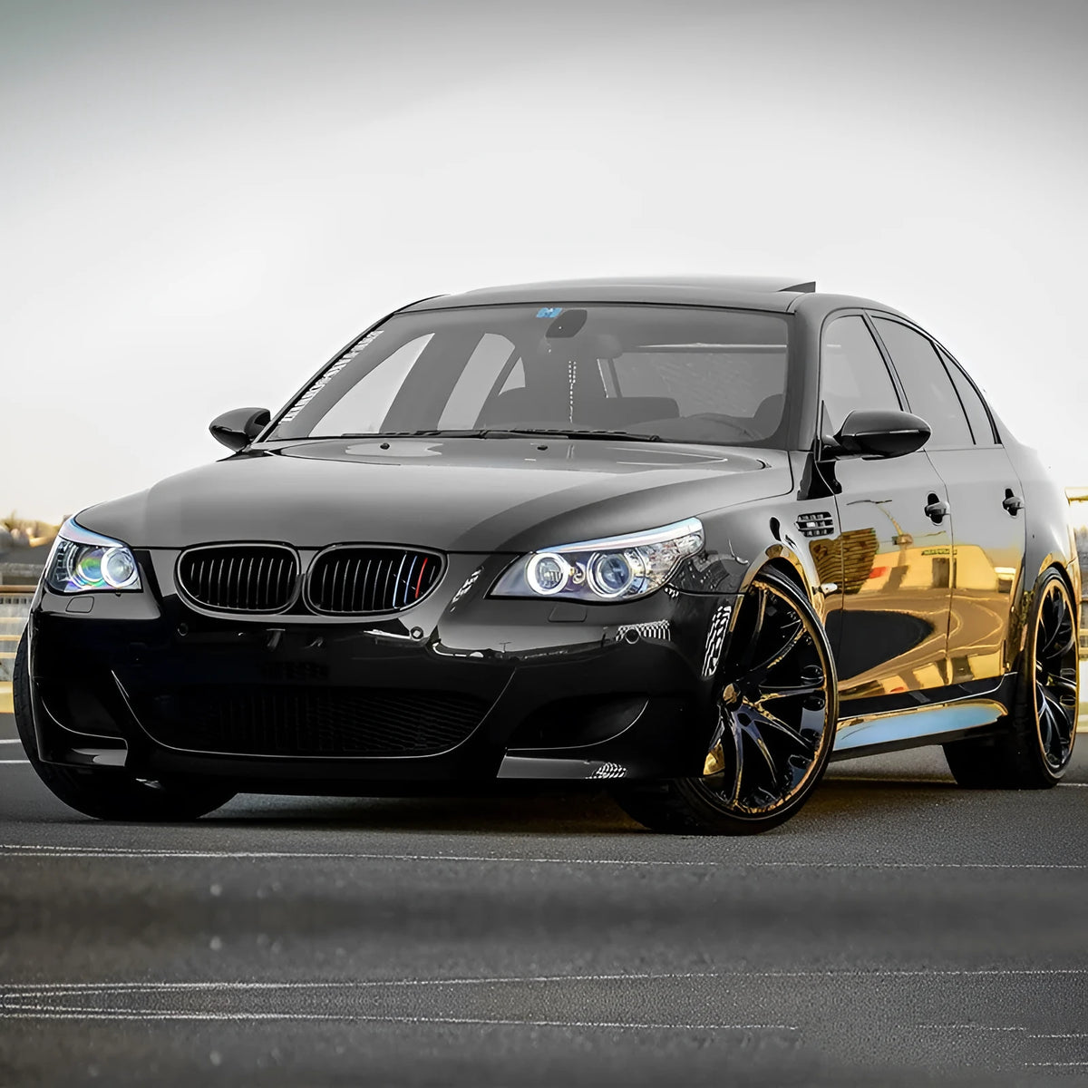 ABS shield carbon fibre effect front grille set for BMW 5-Series E39 E60 E66 models