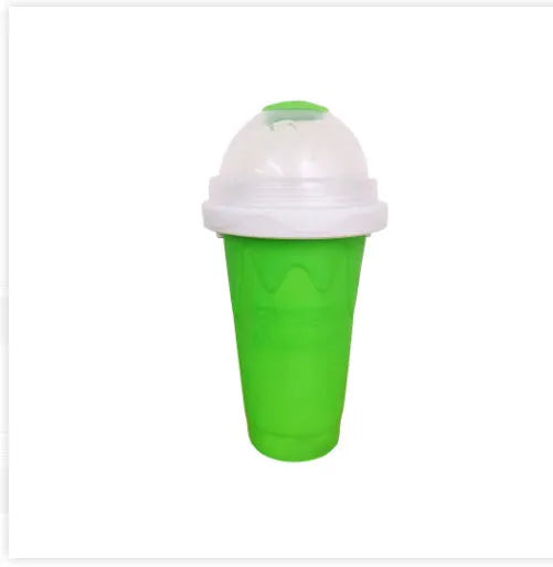 Blue quick refrigeration pinch cup showing double-layer construction with 10.6cm height and 20.6cm diameter measurements