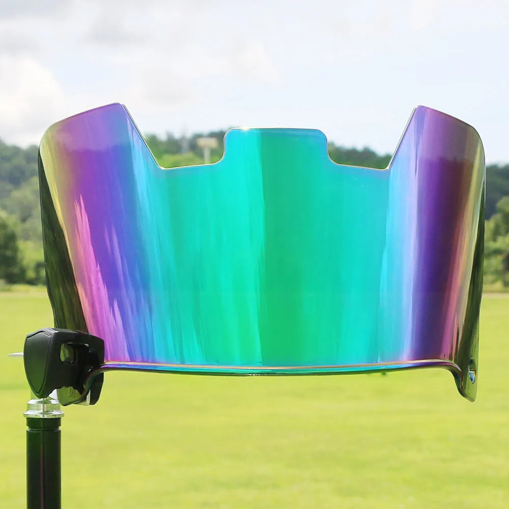 High-strength protective goggles designed for easy installation on an American style rugby helmet, shown in one of 24 available colours.
