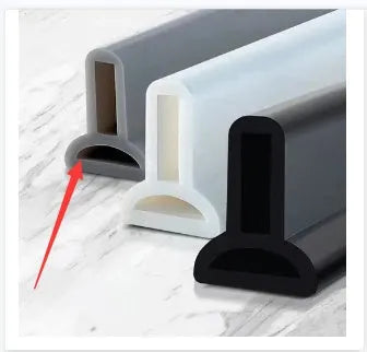 Flexible silicone bathroom waterproof strip in black, grey or white for shower room dry-wet separation