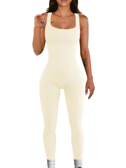 Women's suspender tank top tights in beige with adjustable buttons, 71-73cm length, and long sleeves for leisure wear