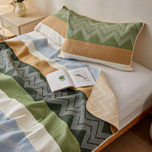 Cotton printed bed sheet set in modern simplicity style, sizes 200x220cm and 250x220cm, for a 2.2-metre bed