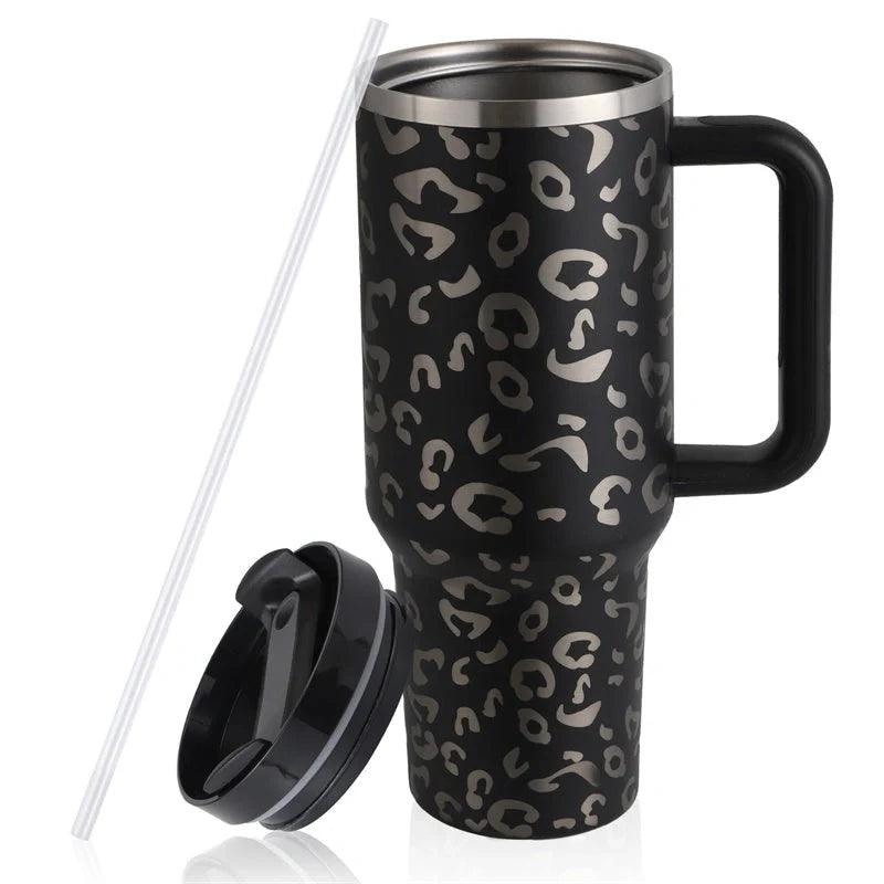 40oz stainless steel straw coffee mug with handle for travel, bisphenol A free, large capacity