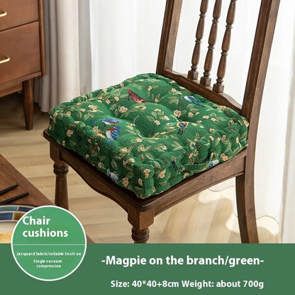 American-style dining chair back cushion with floral pattern, 40cm by 40cm by 8cm dimensions