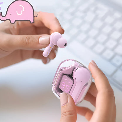 LED power digital display mini wireless Bluetooth headset in five colours with silicone case