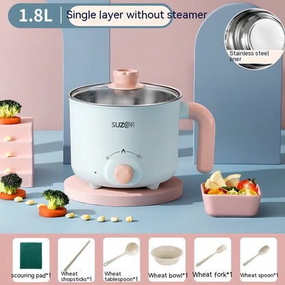 1.8L electric cooker with stainless steel exterior and ceramic crystal inner liner, knob controls