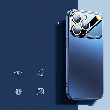 Frosted silicone iPhone case showing matte finish and shockproof design for device protection