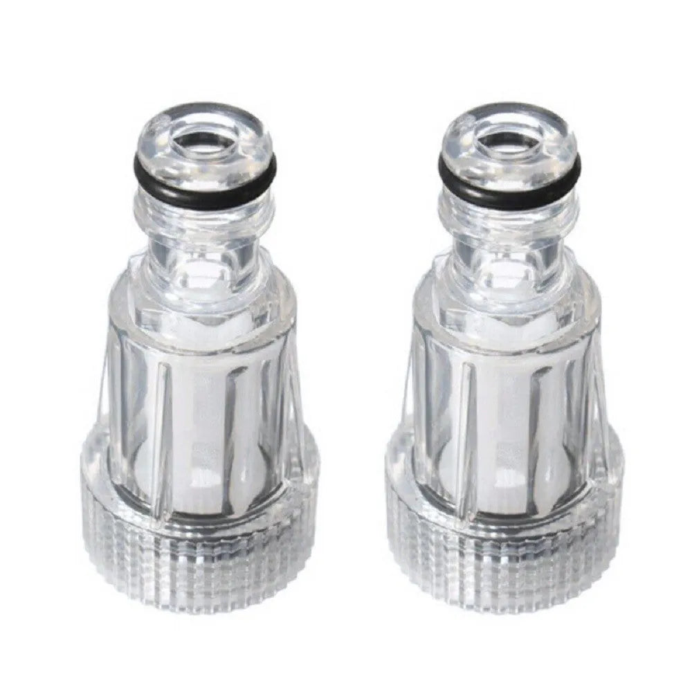 Transparent plastic water inlet joint for Kärcher pressure washer with 3cm diameter
