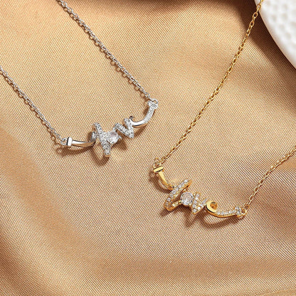 Elegant LOVE Necklace for Women in silver and gold, featuring a delicate O-shaped chain and LOVE pendant.