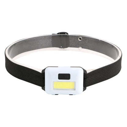 Outdoor Mini COB LED Headlight in blue, black, or red with polyester strap and 3W bulb for hands-free lighting