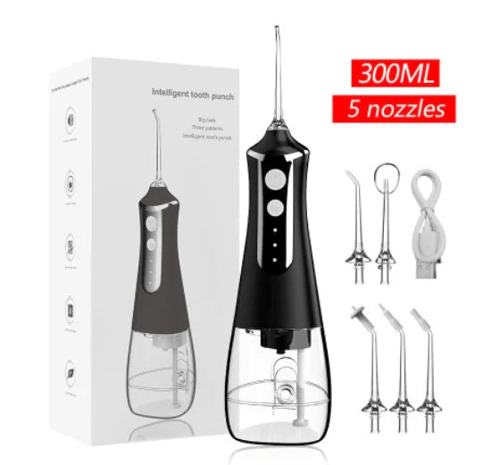 USB Rechargeable Oral Irrigator with 3 cleaning modes and 350ml water tank