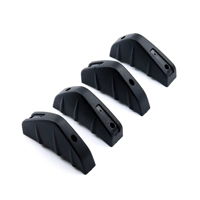 Black universal triangle rear car spoiler made from ABS plastic with a 15cm base.
