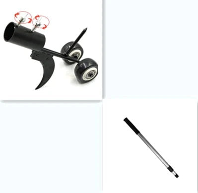 Versatile gardening tool with long prongs for easy weed removal and soil aeration in yards and lawns