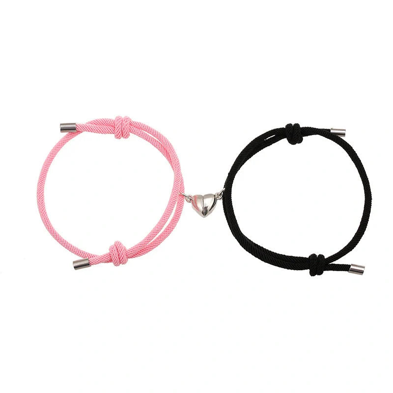 Adjustable nylon magnetic bracelet in various colors with a 3mm thick rope and magnetic closure