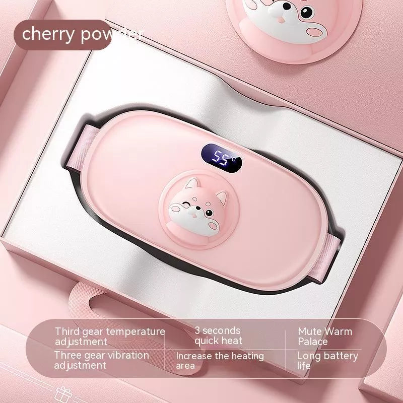 Adjustable stomach heating pad for menstrual pain relief in cute animal designs