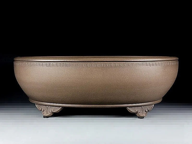 Handmade oval purple sand clay flowerpot measuring 50cm length