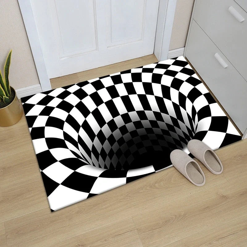 3D Geometric Stereoscopic Illusion Floor Mat for Pets in vibrant colors