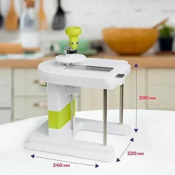 Beige stainless steel vegetable spiralizer chopper grater slicer tool