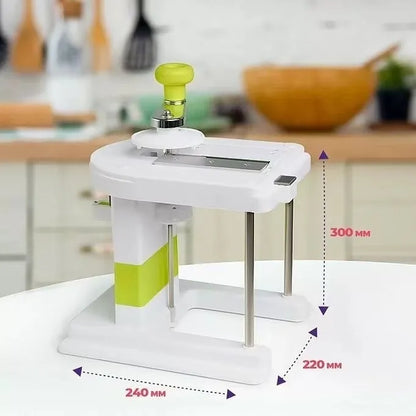 Beige stainless steel vegetable spiralizer chopper grater slicer tool