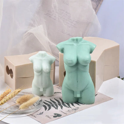 Geometric silicone mould for candle making and plaster casting showing 10cm and 14cm height options