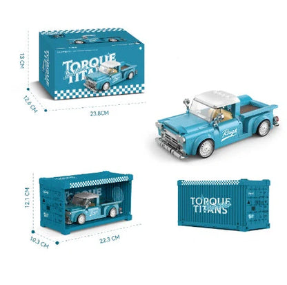 Pipo PB8840 building blocks retro pickup truck model with 8840 pieces and working features