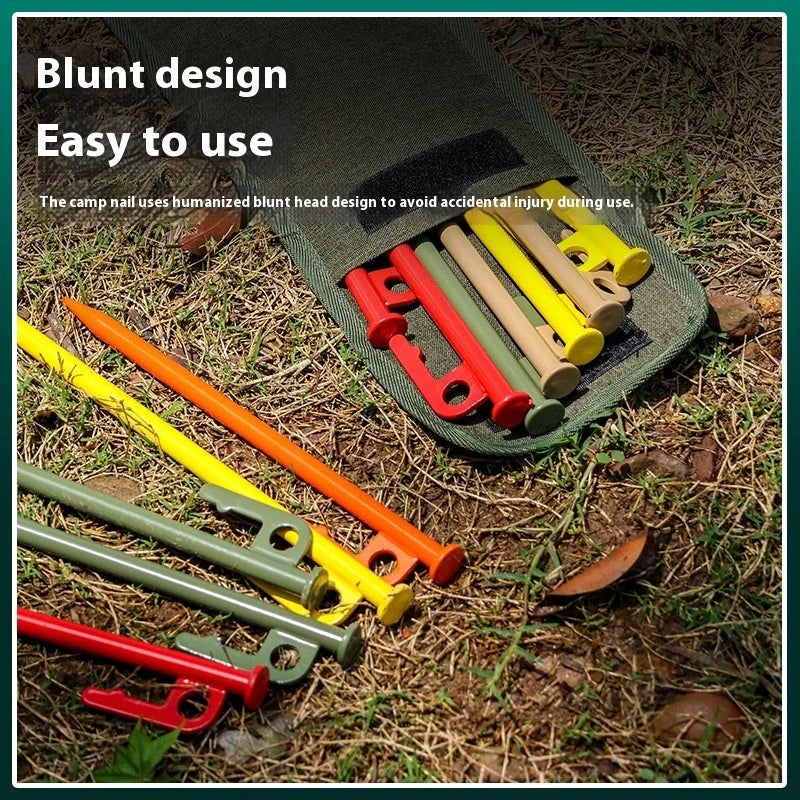 30cm black steel camping nail for securing tents and pavilions