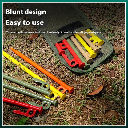 30cm black steel camping nail for securing tents and pavilions