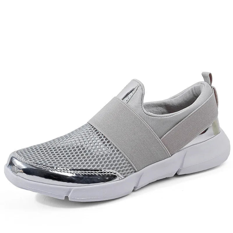 Women's breathable lightweight sneakers in blue, black, grey with mesh insoles and PU midsoles for hard floors