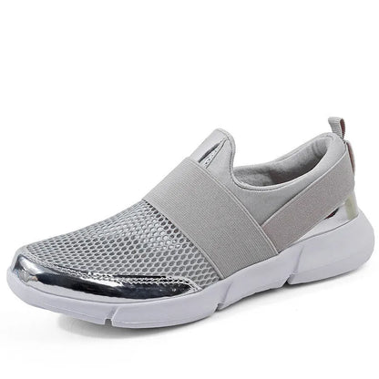 Women's breathable lightweight sneakers in blue, black, grey with mesh insoles and PU midsoles for hard floors