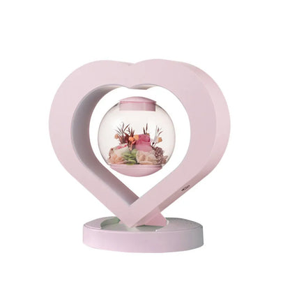 Pink preserved rose ornament with optional audio Bluetooth base for birthday and Valentine's Day gifts