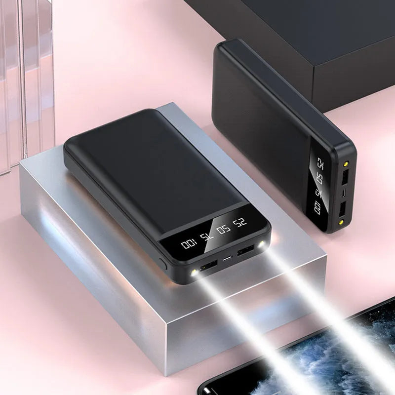 20000 mAh portable power bank in plastic shell with multiple USB ports
