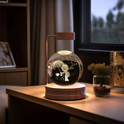 Captivating Crystal Ball Dinosaur Nightlight with Warm, Soothing Glow