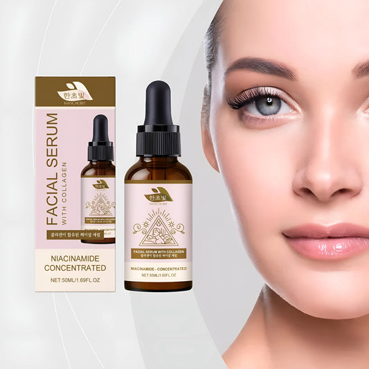 50ml collagen facial fluid bottle with nicotinamide and glycerol for facial hydration