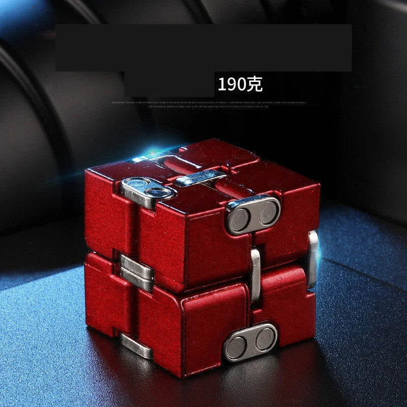 Infinity Cube decompression toy in zinc alloy with 360-degree rotation capability