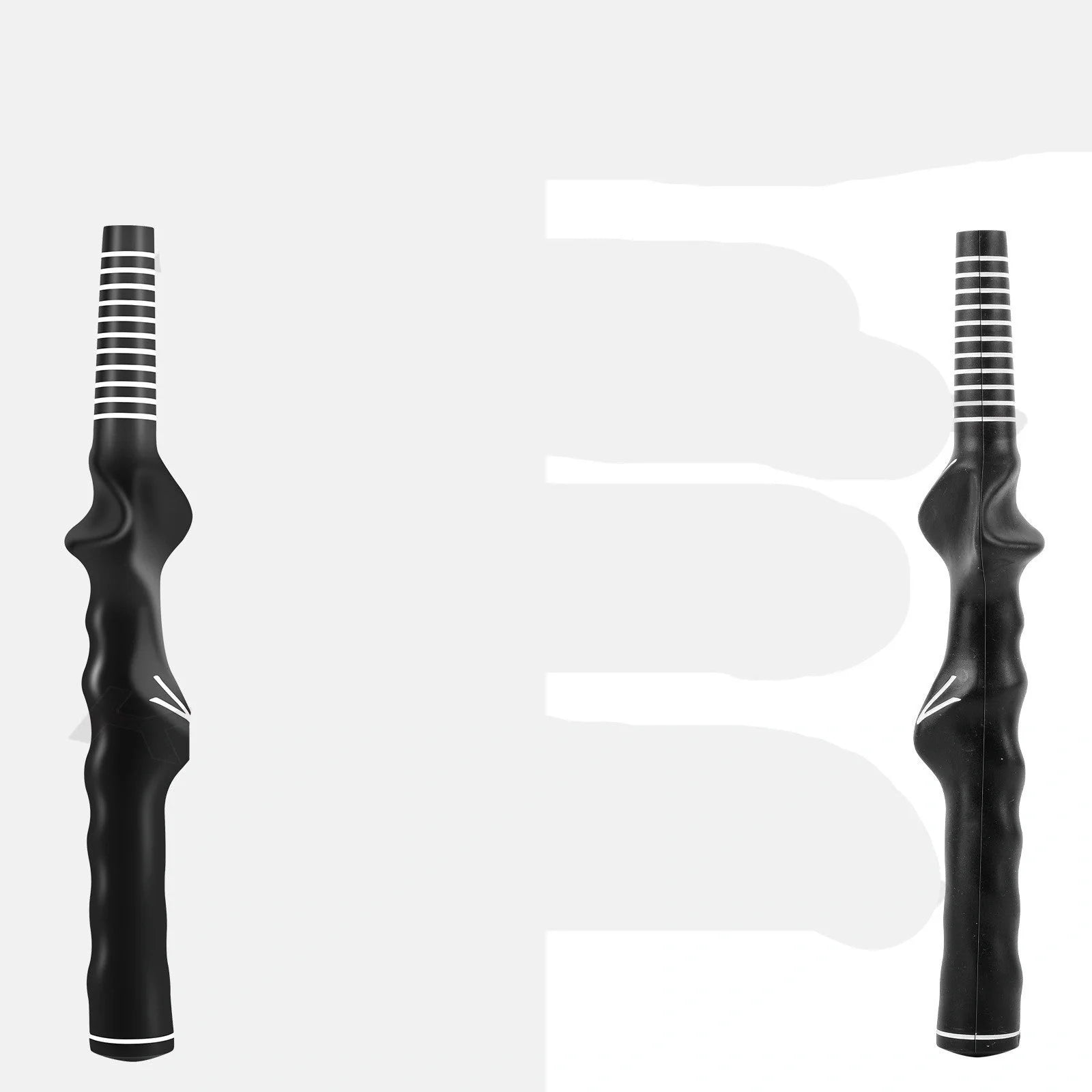 Golf swing exerciser with rubber grip for left and right hand practice