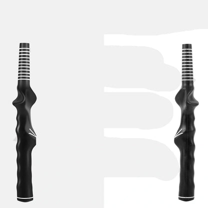 Golf swing exerciser with rubber grip for left and right hand practice