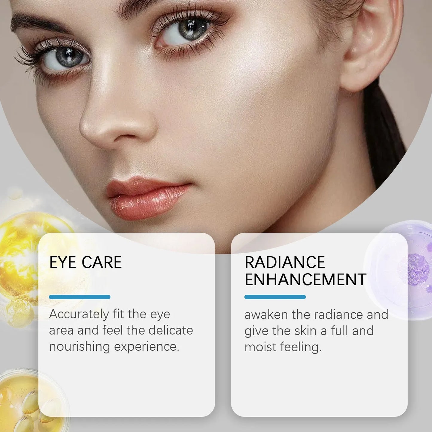 One pair of micro needle eye mask patches for under eye skin care treatment.