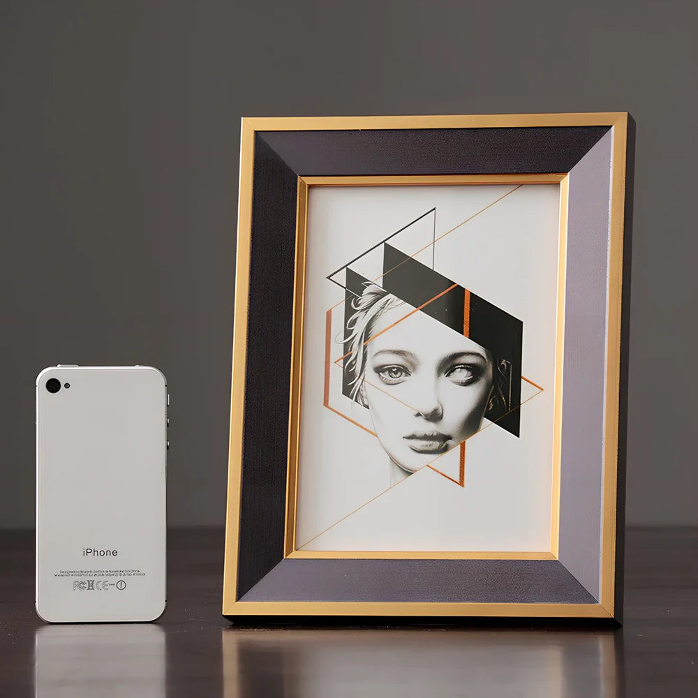 Solid wood picture frame decoration in three sizes for photo display