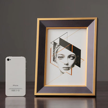 Solid wood picture frame decoration in three sizes for photo display