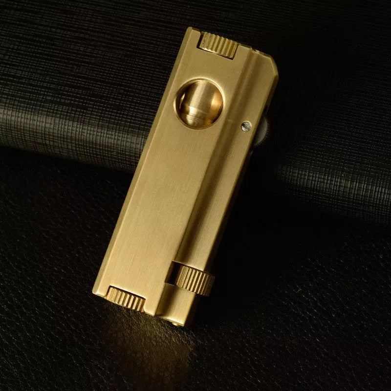Vintage brass heavy duty trench lighter with kerosene fuel