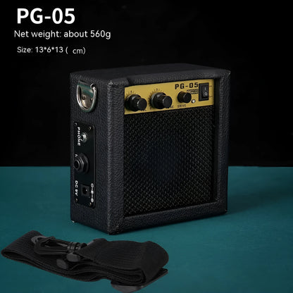 Small easy to carry guitar audio speaker, metal plastic, 25x8x26cm, model GA-10, portable musical instrument speaker