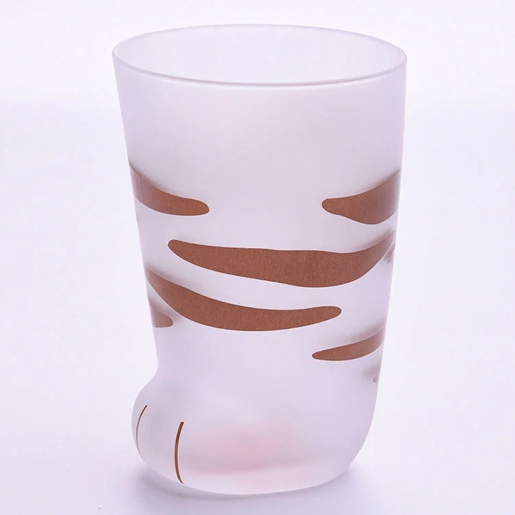 Adorable Cat Paws Glass Mug for coffee and milk, featuring a unique cat paw design.