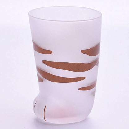 Adorable Cat Paws Glass Mug for coffee and milk, featuring a unique cat paw design.