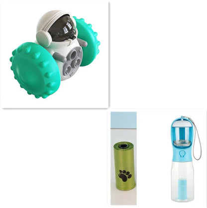 Innovative pet feeding toy with rolling balance system, keeps dogs and cats engaged and entertained