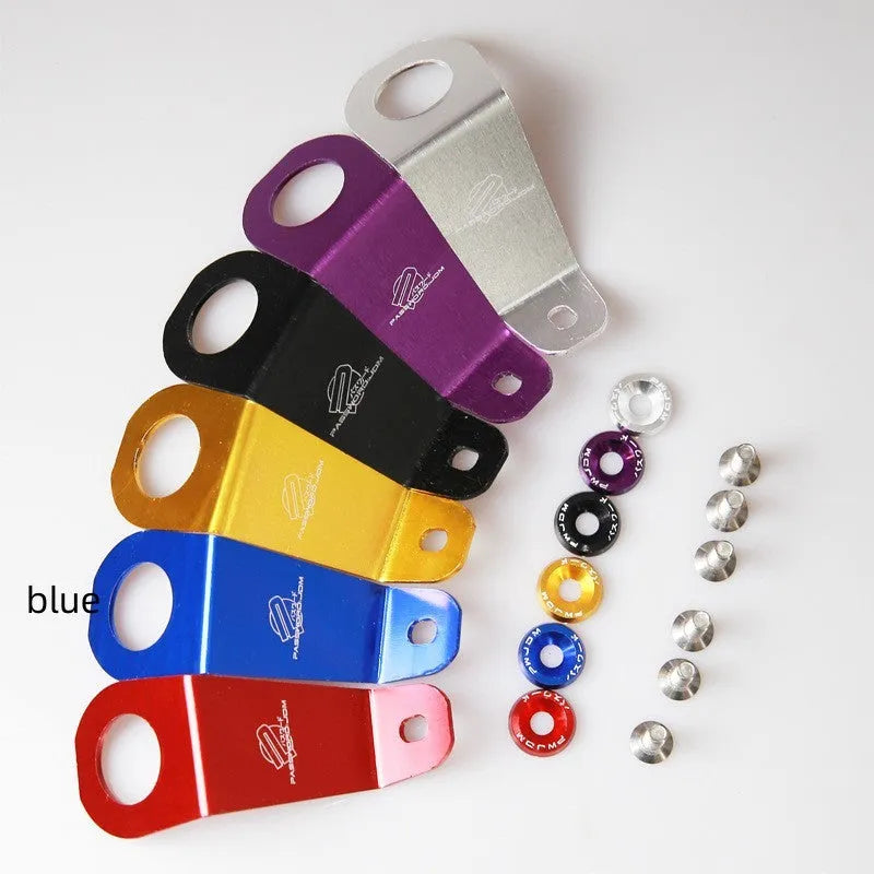 Aluminium alloy radiator bracket for Honda Civic EG car modification in anodized colour.